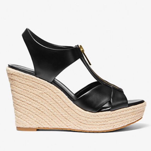 Michael Kors Roslyn Wedge Sandal In Black size 8 or 9 New with box - Picture 5 of 6